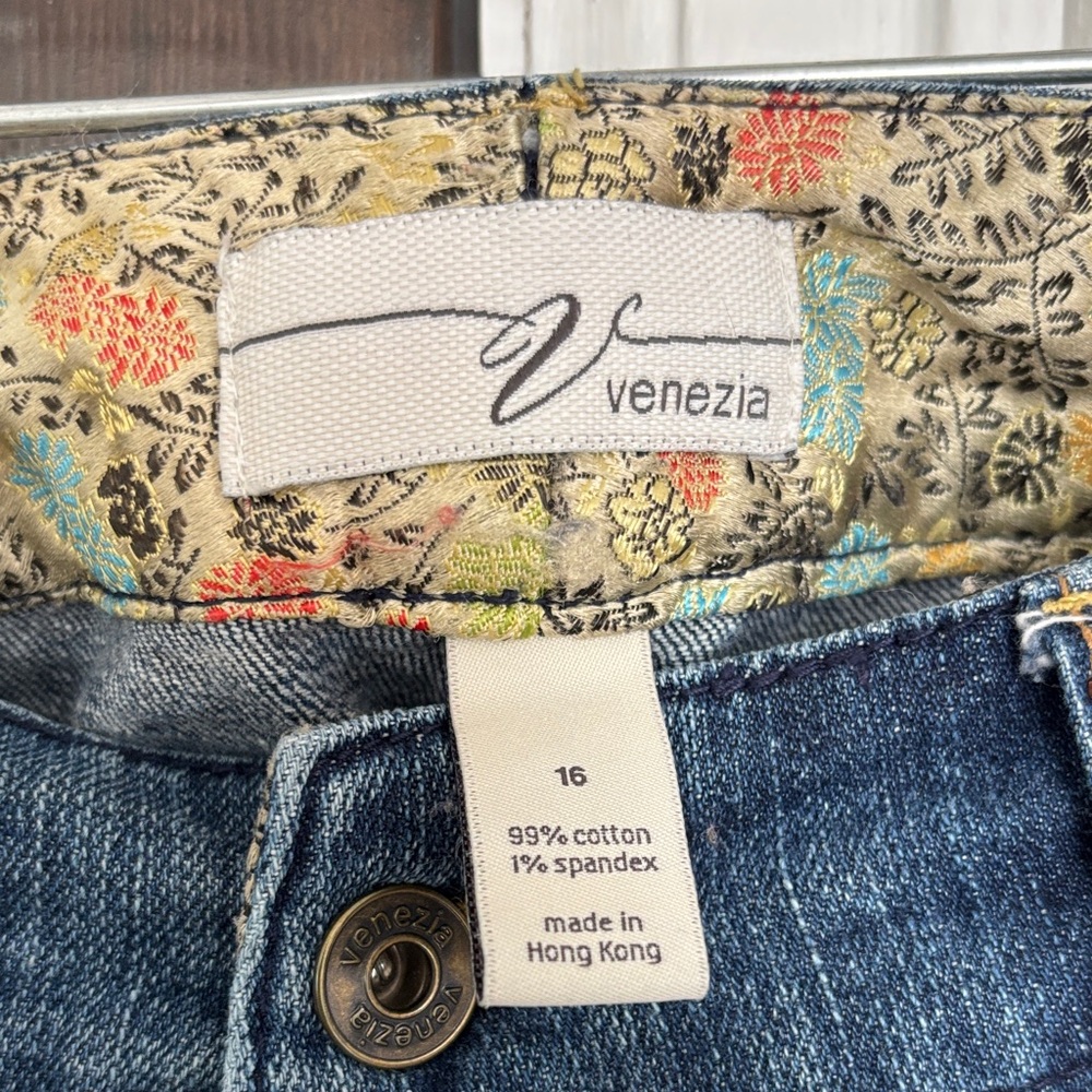 Venezia Floral Lined Blue Jeans - Picture 2 of 4